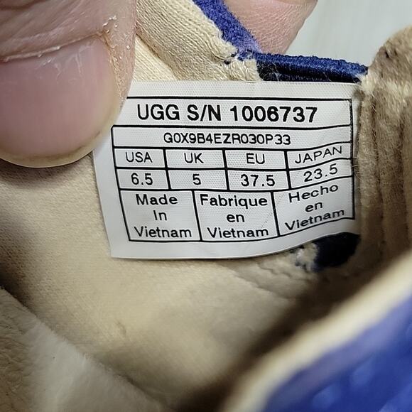 UGG Slip On Blue Suede Shoes Sneaker Womens Size 6.5 - Picture 12 of 13